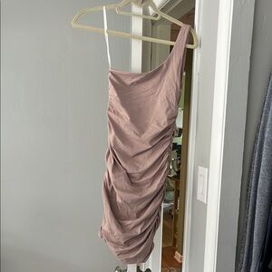 Aritzia Babaton Contour Mauve One-Shoulder Dress, NWOT